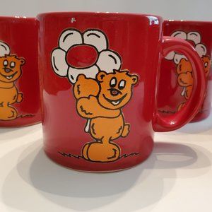 Vintage Waechtersbach Rare Mugs Set of 4 Art on Both Sides of Mugs